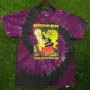 Broken Promises Casper You Ghosted Me Cartoon Tie-dye T-shirt size Large